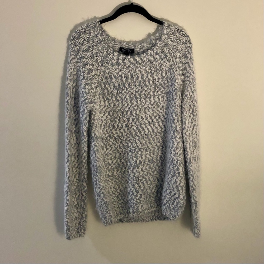 NWT buffalo fuzzy light gray eyelash sweater